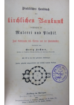 Praktisches Handbuch der Kirchlichen Baukunst,1891r.