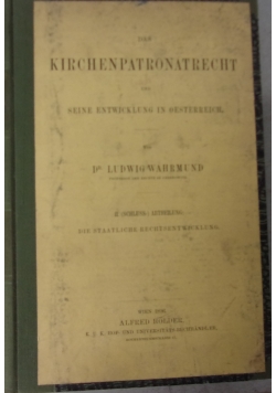 Das Kirchenpatronatrecht, 1896 r.