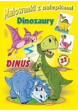 Malowanki z nalepkami. Dinozaury. Dinuś NOWA