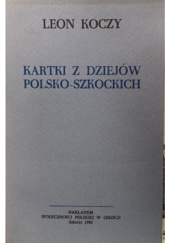 Kartki z dziejów Polsko szkockich
