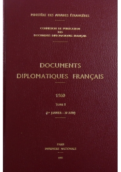 Documents Diplomatiques Francais 1960 Tome I