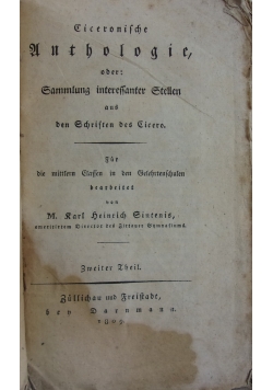 Ciceronische Anthologie, 1809 r.