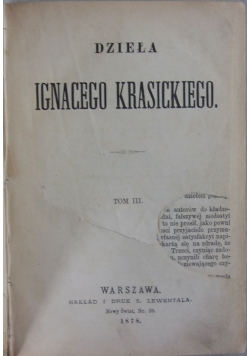 Dzieła Ignacego Krasickiego, tom III, 1878 r.
