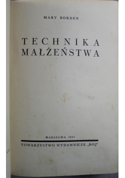 Technika Małżeństwa 1935 r.