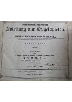 Theoretisch practische Anleitung zum Orgelspielen 1839 r