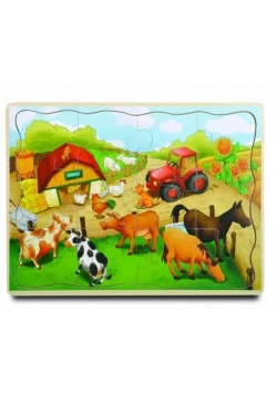 Drewniana układanka puzzle Farma 3