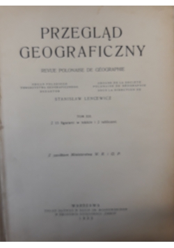 Przegląd geograficzny, 1933 r.
