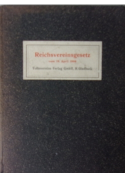 Reichsvereinsgesetz, 1908 r.