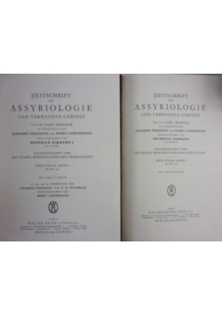 Zeitschrift fur Assyriologie, ok. 1931r.
