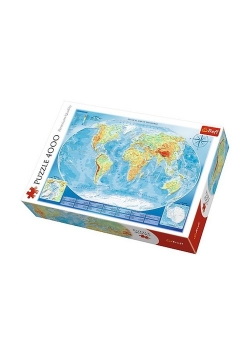 Puzzle Wielka mapa fizyczna świata 4000