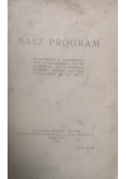 Nasz program,1925 r.