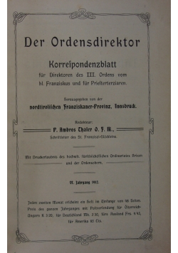 Der Ordensdirektor ,1912r.