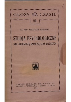 Studja psychologiczne ,1924r.