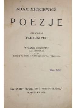 Adam Mickiewicz - Poezje, 1931r.