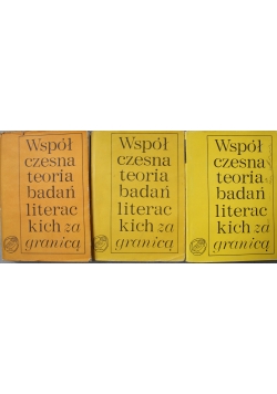 Współczesna teoria badań literackich za granicą Tom od I do III