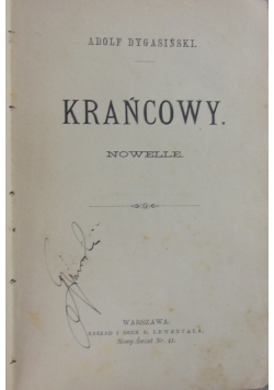 Krańcowy. Nowele, 1893r.