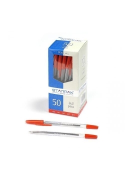 Długopisy z zatyczką Cristal czerwony (50szt)