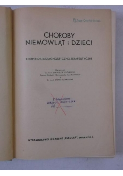 Choroby niemowląt i dzieci., 1938 r.