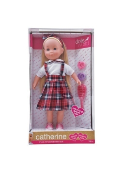 Lalka Catherine sukienka w kratę 41 cm