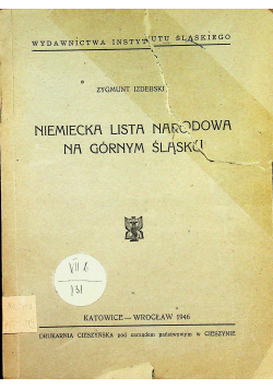 Niemiecka lista narodowa na górnym śląsku 1946 r.