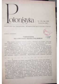Polonistyka, nr 1-4 1965 r.