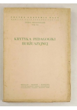 Krytyka pedagogiki burżuazyjnej