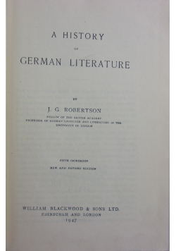 A history of german literature