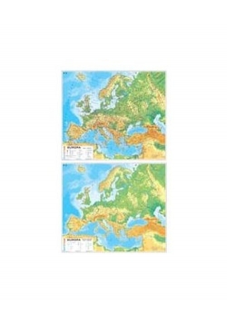 Europa Dwustronna mapa ogólnogeograficzna z wersją ćwiczeniową