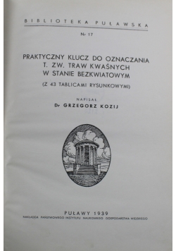 Praktyczny klucz 1939 r.