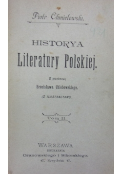 Historya Literatura Polskiej, 1899 r.