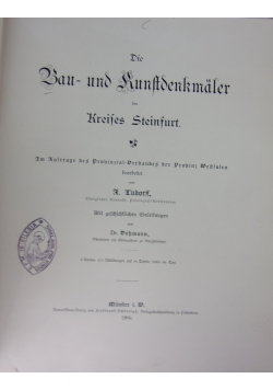 Die Bau - und Kunstdenkmäler des Kreises Steinfurt., 1904 r.