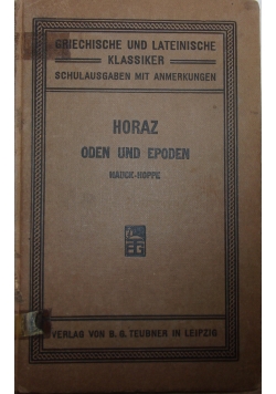 Horaz Oden Und Epoden, 1915 r.