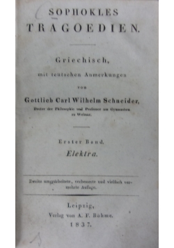 Sophokles Tragodien. Erster Band. 1837 r.