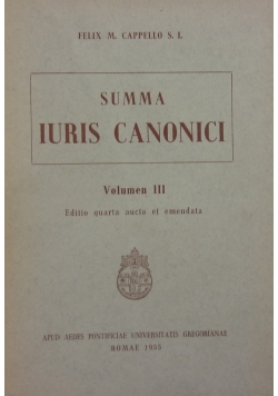 Summa Iuris Canonici ,Vol III