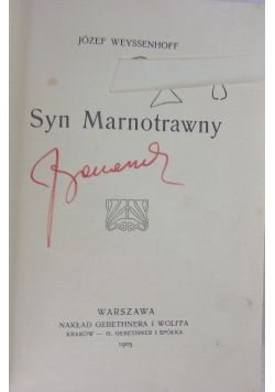 Syn marnotrawny, 1905 r.