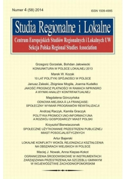 Studia Regionalne i Lokalne nr 4 2014