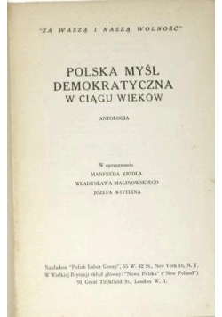 Polska myśl demokratyczna w ciągu wieków