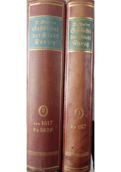 Geschichte der Stadt Danzig Tom I i II 1918 r.
