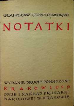 Jaworski Notatki 1929r