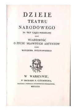 Dzieje Teatru Narodowego ,1820r.