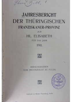 Jahresbericht der Thüringischen, 1911 r.