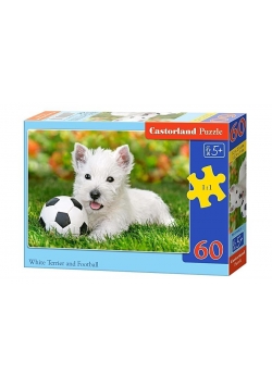 Puzzle 60 White terrier and Football CASTOR