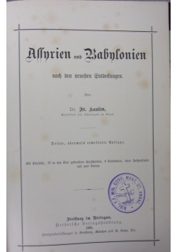 Assnrien und Babylonien, 1885 r.