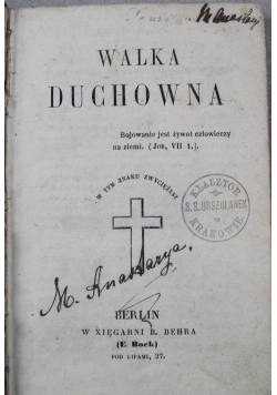 Walka duchowna ok 1850 r.