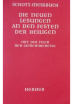 Die Neuen Lesungen an den festen der Heiligen