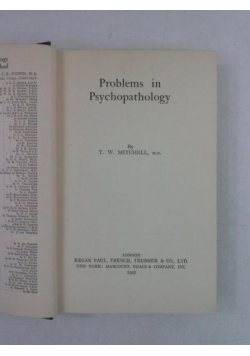 Problems in Psychopathology