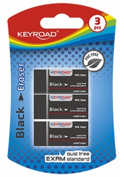 Gumka Keyroad Black 3 sztuki