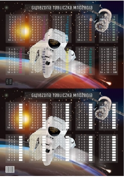 Podkładka na biurko A2 tabliczka mnożenia gwiezdna dwustronna laminowana