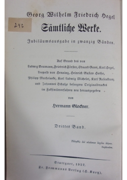 Samtliche Werke. Tom III, 1927 r.