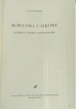Równania całkowe